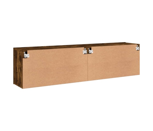 Muebles para TV de pared 2 unidades roble ahumado 80x30x41 cm