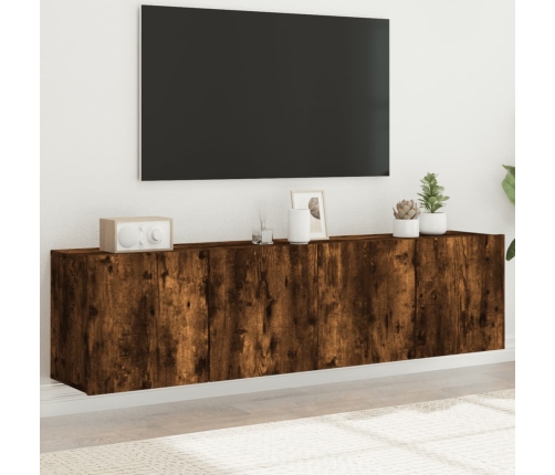 Muebles para TV de pared 2 unidades roble ahumado 80x30x41 cm