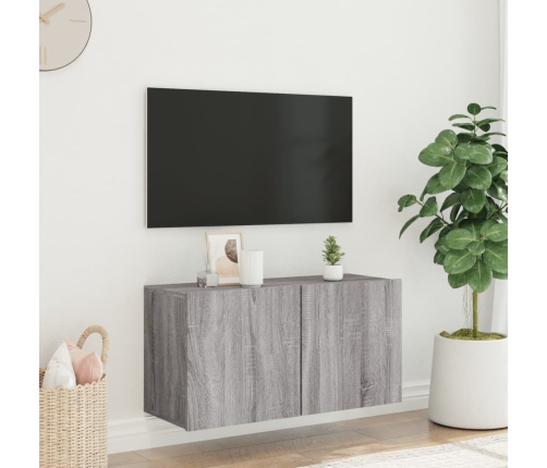 Mueble para TV de pared gris Sonoma 80x30x41 cm