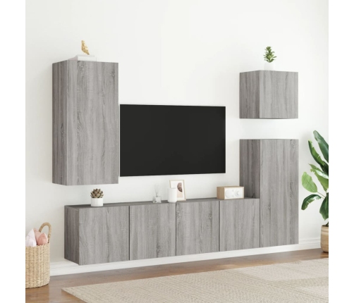 Mueble para TV de pared gris Sonoma 80x30x41 cm