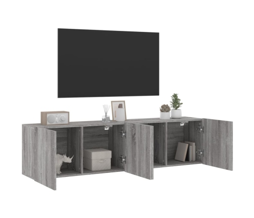 Muebles para TV de pared 2 unidades gris Sonoma 80x30x41 cm