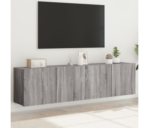 Muebles para TV de pared 2 unidades gris Sonoma 80x30x41 cm