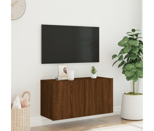 Mueble para TV de pared roble marrón 80x30x41 cm