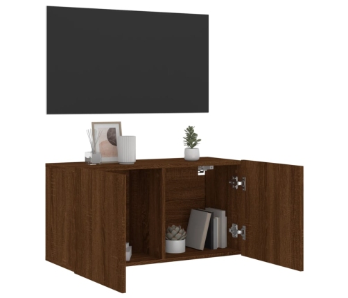 Mueble para TV de pared roble marrón 80x30x41 cm