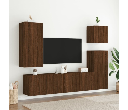 Mueble para TV de pared roble marrón 80x30x41 cm