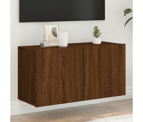 Mueble para TV de pared roble marrón 80x30x41 cm