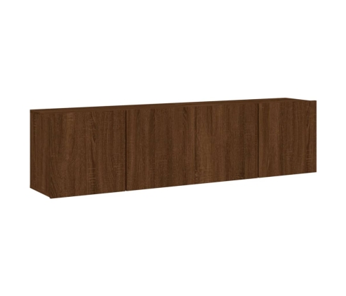 Muebles para TV de pared 2 unidades roble marrón 80x30x41 cm