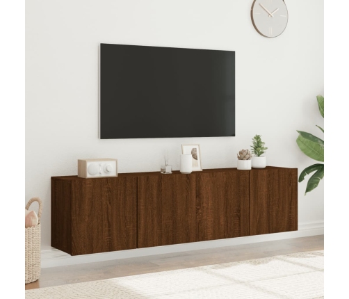 Muebles para TV de pared 2 unidades roble marrón 80x30x41 cm