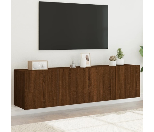 Muebles para TV de pared 2 unidades roble marrón 80x30x41 cm