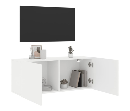 Mueble para TV de pared blanco 100x30x41 cm