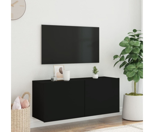 Mueble para TV de pared negro 100x30x41 cm