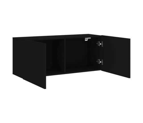 Mueble para TV de pared negro 100x30x41 cm