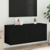 Mueble para TV de pared negro 100x30x41 cm