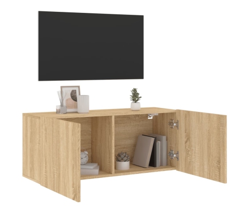 Mueble para TV de pared roble Sonoma 100x30x41 cm