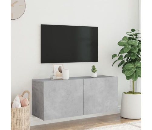 Mueble para TV de pared gris hormigón 100x30x41 cm