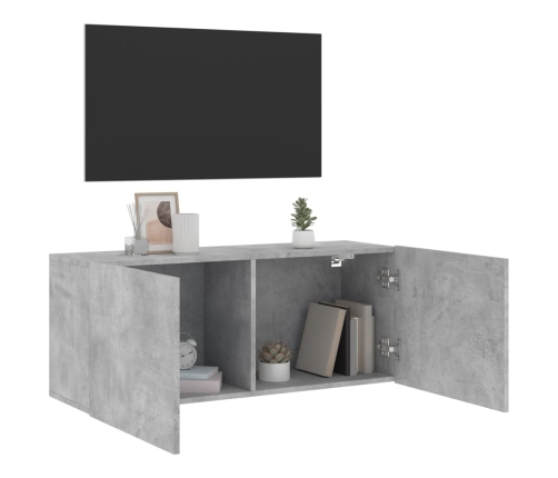 Mueble para TV de pared gris hormigón 100x30x41 cm