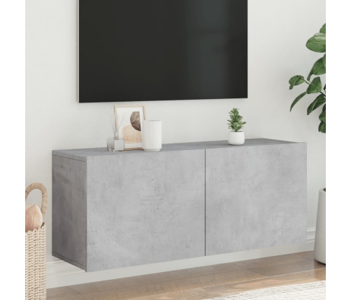 Mueble para TV de pared gris hormigón 100x30x41 cm