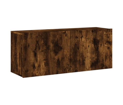 Mueble para TV de pared roble ahumado 100x30x41 cm