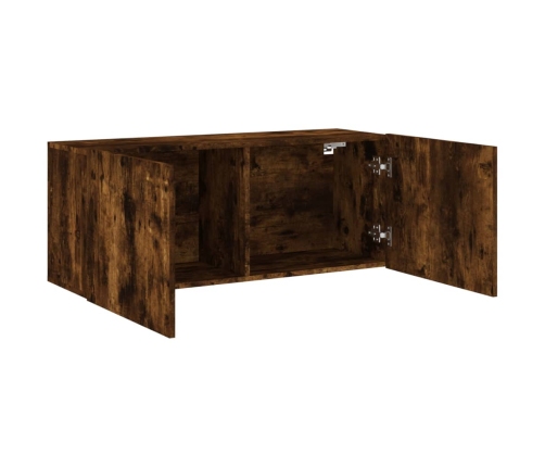 Mueble para TV de pared roble ahumado 100x30x41 cm