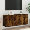 Mueble para TV de pared roble ahumado 100x30x41 cm