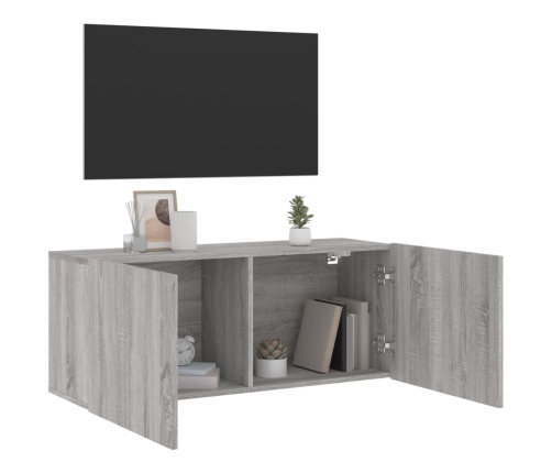 Mueble para TV de pared gris Sonoma 100x30x41 cm