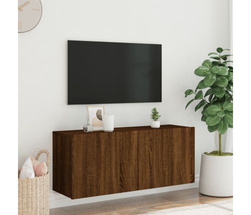 Mueble para TV de pared roble marrón 100x30x41 cm