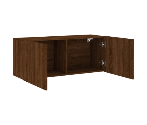 Mueble para TV de pared roble marrón 100x30x41 cm