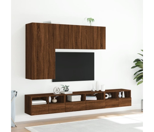 Mueble para TV de pared roble marrón 100x30x41 cm