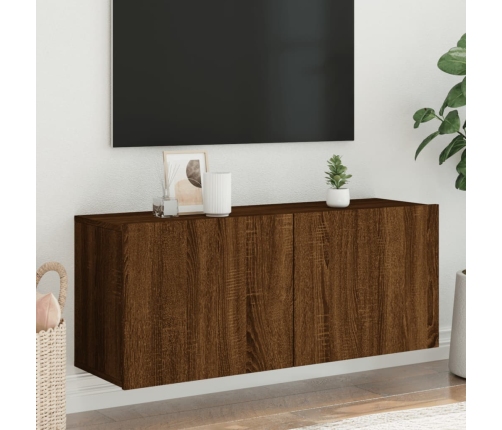 Mueble para TV de pared roble marrón 100x30x41 cm