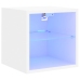 Mueble de TV de pared con luces LED blanco 30x28,5x30 cm