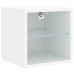 Mueble de TV de pared con luces LED blanco 30x28,5x30 cm