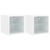 vidaXL Muebles de TV de pared con luces LED 2 uds blanco 30x28,5x30 cm