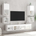 vidaXL Muebles de TV de pared con luces LED 2 uds blanco 30x28,5x30 cm