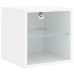 vidaXL Muebles de TV de pared con luces LED 2 uds blanco 30x28,5x30 cm