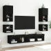 Mueble de TV de pared con luces LED negro 30x28,5x30 cm