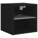 Mueble de TV de pared con luces LED negro 30x28,5x30 cm