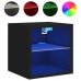 vidaXL Muebles de TV de pared con luces LED 2 uds negro 30x28,5x30 cm