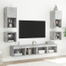 Mueble de TV de pared con luces LED gris hormigón 30x28,5x30 cm