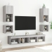 Muebles TV de pared luces LED 2 uds gris Sonoma 30x28,5x30 cm