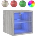 Muebles TV de pared luces LED 2 uds gris Sonoma 30x28,5x30 cm