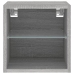 Muebles TV de pared luces LED 2 uds gris Sonoma 30x28,5x30 cm