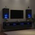 Muebles para TV con luces LED 2 uds negro 30,5x30x60 cm