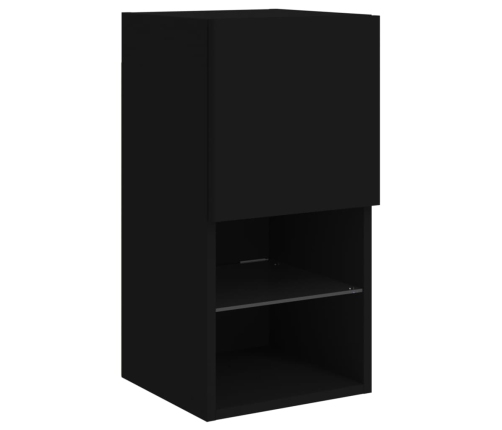 Muebles para TV con luces LED 2 uds negro 30,5x30x60 cm