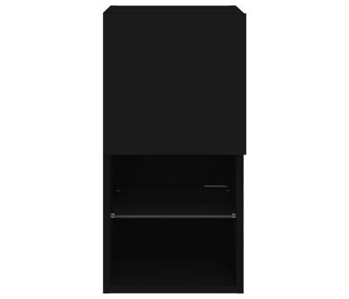 Muebles para TV con luces LED 2 uds negro 30,5x30x60 cm