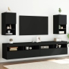 Muebles para TV con luces LED 2 uds negro 30,5x30x60 cm