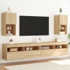 Muebles de TV con luces LED 2 uds roble Sonoma 30,5x30x60 cm