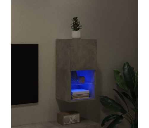 Mueble para TV con luces LED gris hormigón 30,5x30x60 cm