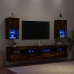 Muebles para TV con luces LED 2 uds roble ahumado 30,5x30x60 cm