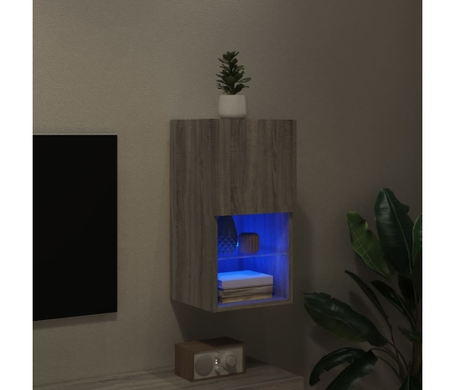 vidaXL Mueble para TV con luces LED gris Sonoma 30,5x30x60 cm