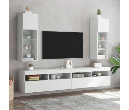 Mueble para TV con luces LED blanco 30,5x30x90 cm